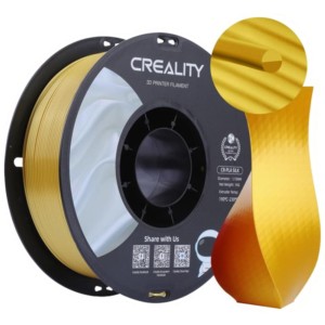 Filamento Creality PLA CR-Silk - 1.75mm - Con Textura Sedosa Y Brillante Y Tacto Suave - Velocidad de impresión hasta 100mm/s - Bobina de 1kg Color Dorado - Compatible con impresoras 3D FDM