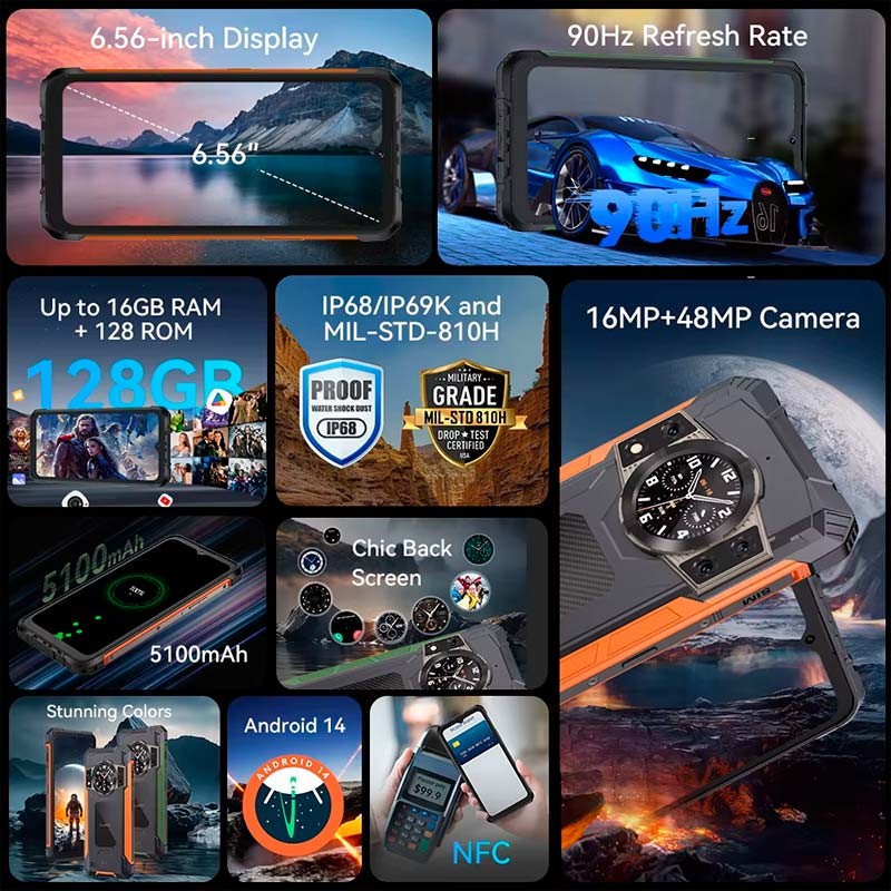 Cubot KingKong Ace 2 6Go/128Go Orange - Téléphone portable rugged - Ítem1