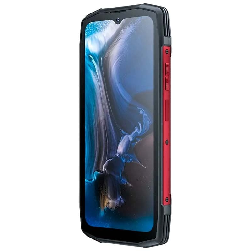 La vue avant et latérale droite du téléphone portable Cubot KingKong Star 12Go/256Go Rouge