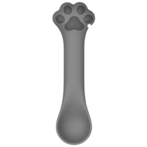 Cuillère ouvre-boîte en silicone Lovely Paw Gris