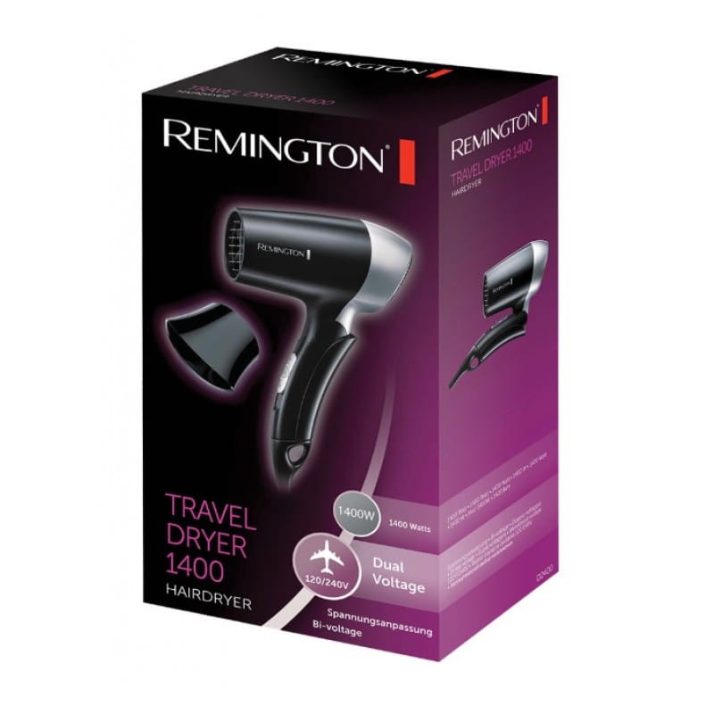 Secador de cabelo Remington D2400 1400W Preto, Prateado - Item3