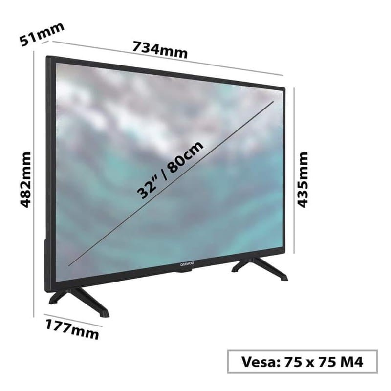 Daewoo 32DE14HL 32 HD Negro - Televisor - Ítem4