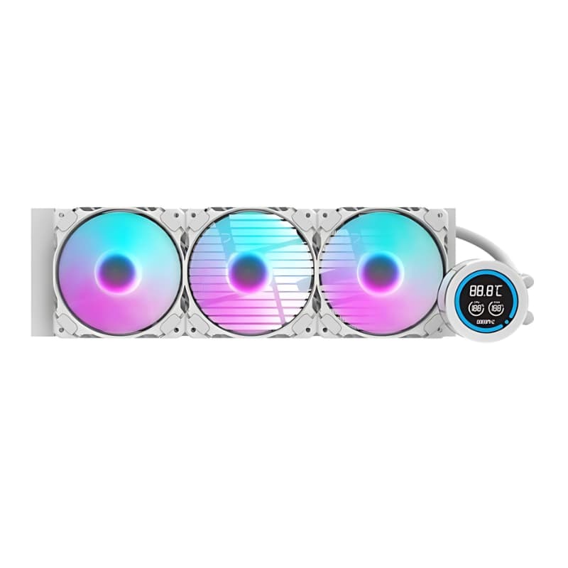 Vue frontale du système de refroidissement liquide Darkflash DN-D360 Blanc