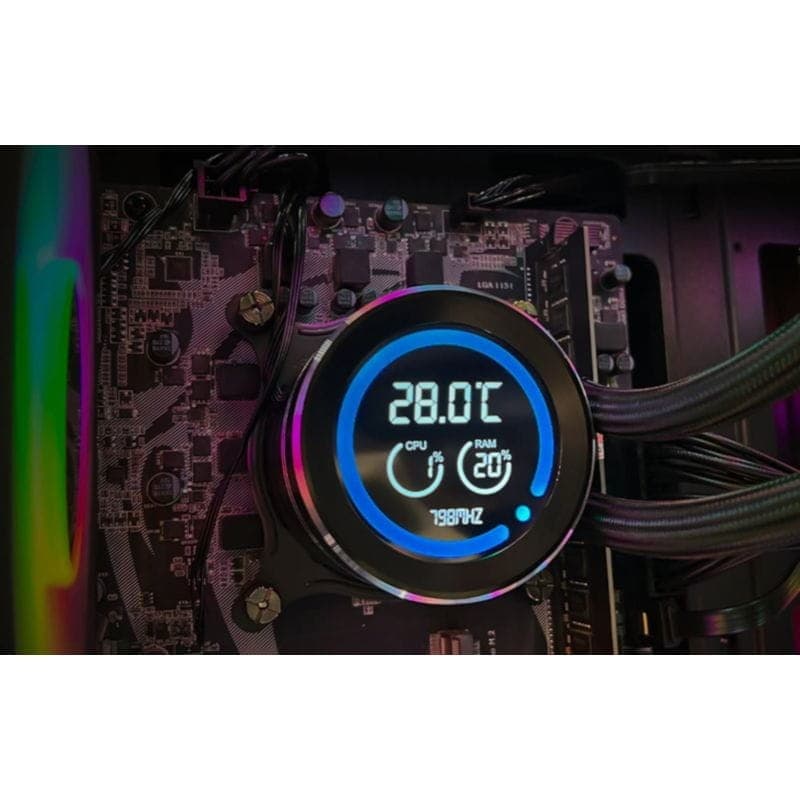 Sistema de Refrigeração Líquida Darkflash DN-D240 Preto com tela LCD de 2.1 polegadas