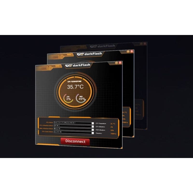 Sistema de Refrigeração Líquida Darkflash DN-D240 Preto com ventoinhas de 120 mm com função PWM
