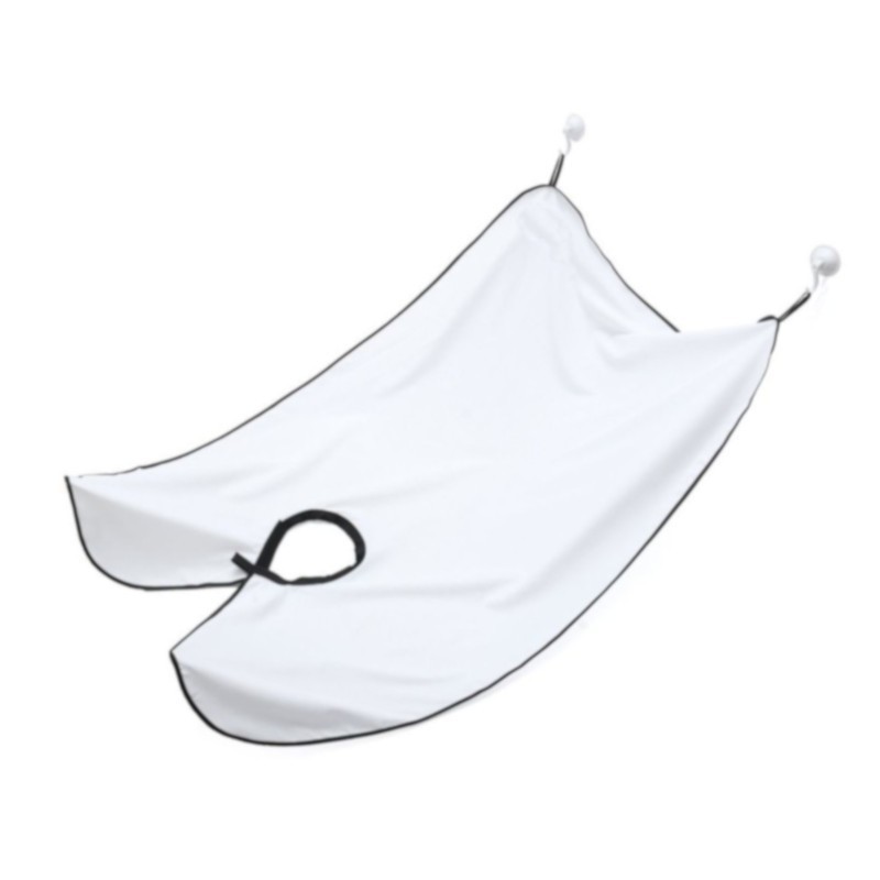 Tablier de rasage avec ventouse (bavette pour barbe) Blanc
