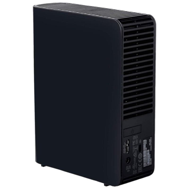 Disco rígido externo 10TB WD Elements Desktop 3.5 USB 3.0 Preto - Traseira