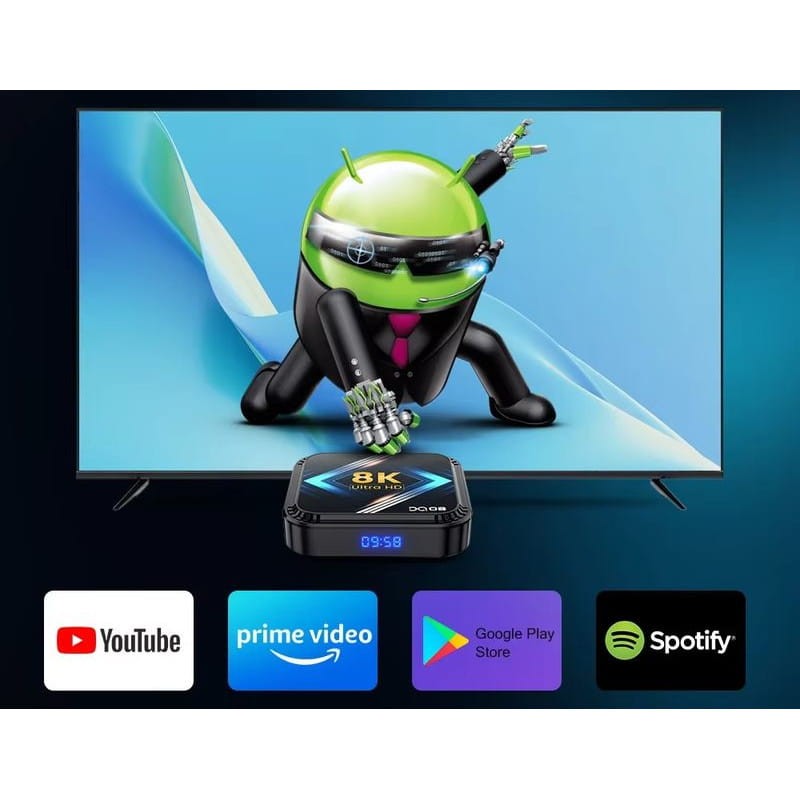 DQ08 8K RK3528 4 Go/32 Go Double Wifi Android 13 Noir - Android TV - Ítem6