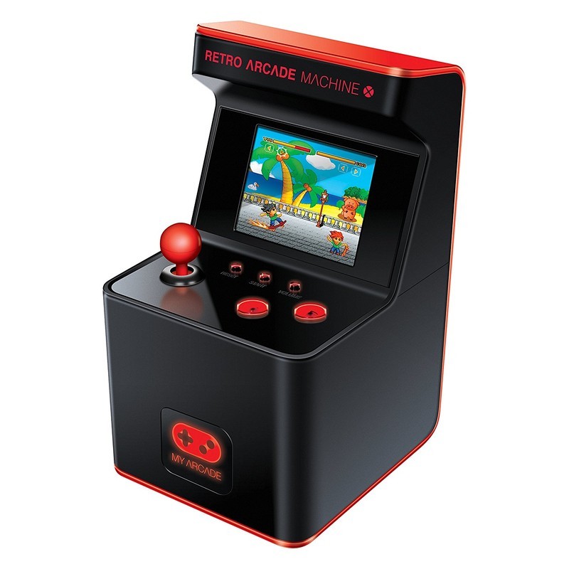 DreamGear My Arcade - Color negro - Botones con Retroiluminación - Stick - 2 Botones de Acción - 300 Juegos Instalados - Juegos Ordenados por Categorías - Estética Retro - Diseño Máquina Recreativa - Portátil - 3 x Pilas AA