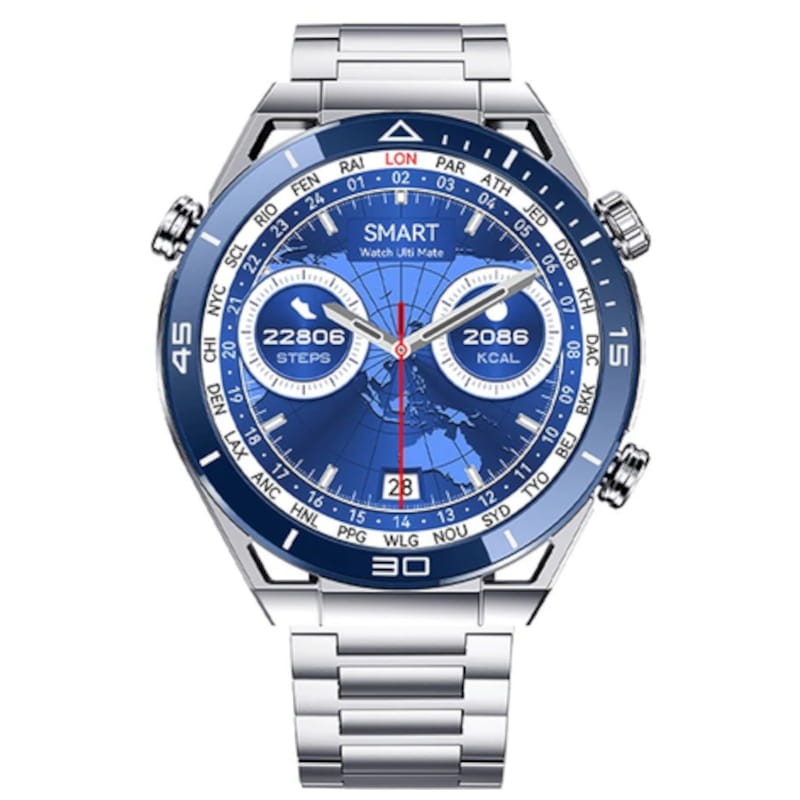 DT NO.1 Ultra Mate Prateado com Bracelete Metálica Prateada - Smartwatch - Item1