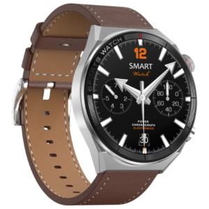 Montre Connectée DT NO.1 DT3 Mate Argent avec Bracelet en Cuir
