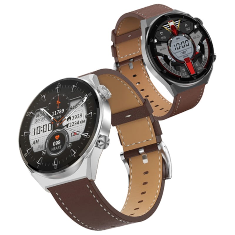 Smartwatch DT NO.1 DT3 Mate Prateado com Pulseira de Couro - Item2