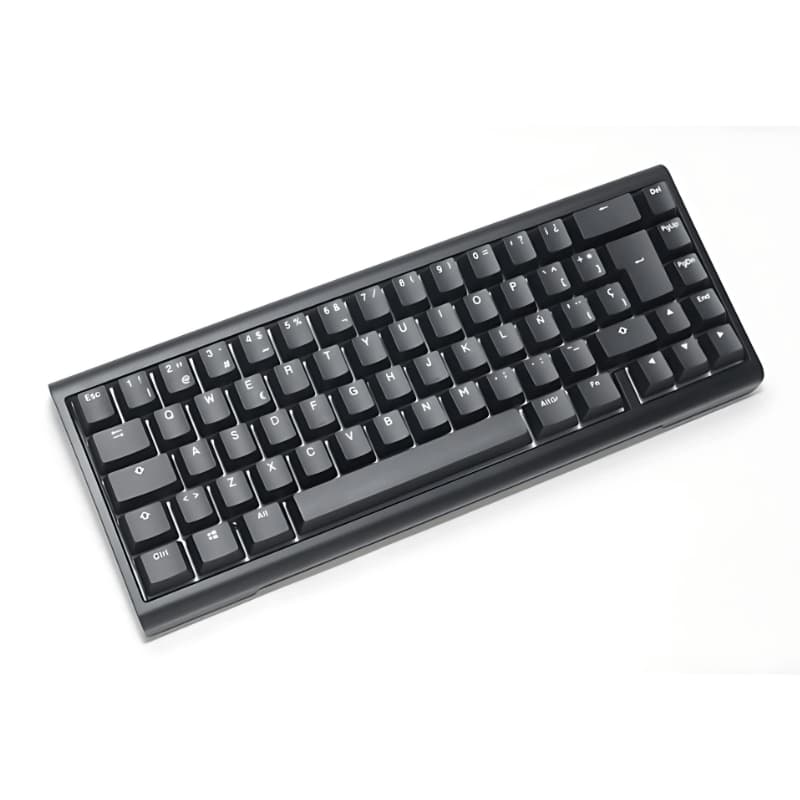 Perspectiva do Teclado Ducky Tinker65 RGB MX-Brown com Switches Azuis