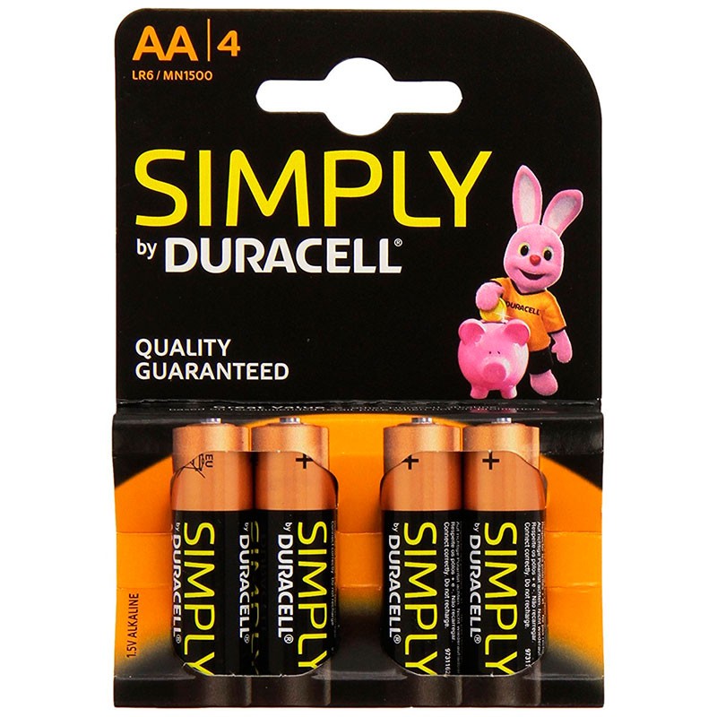 Duracell Pack 4x Pilas AA Simply (MN1500)