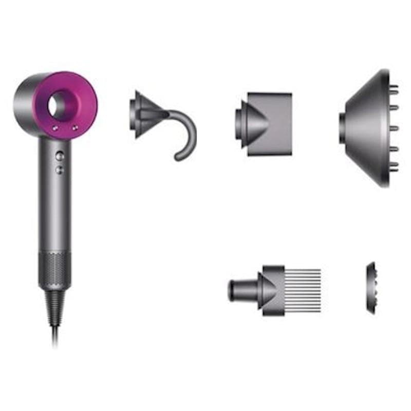 Dyson Supersonic Ferro Secador de Cabelo Fúcsia/Cinza Acessórios