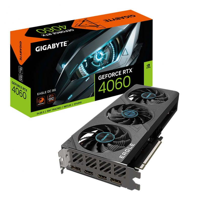 Gigabyte EAGLE GeForce RTX 4060 OC 8G 8 GB GDDR6 Noir - Carte graphique - Ítem