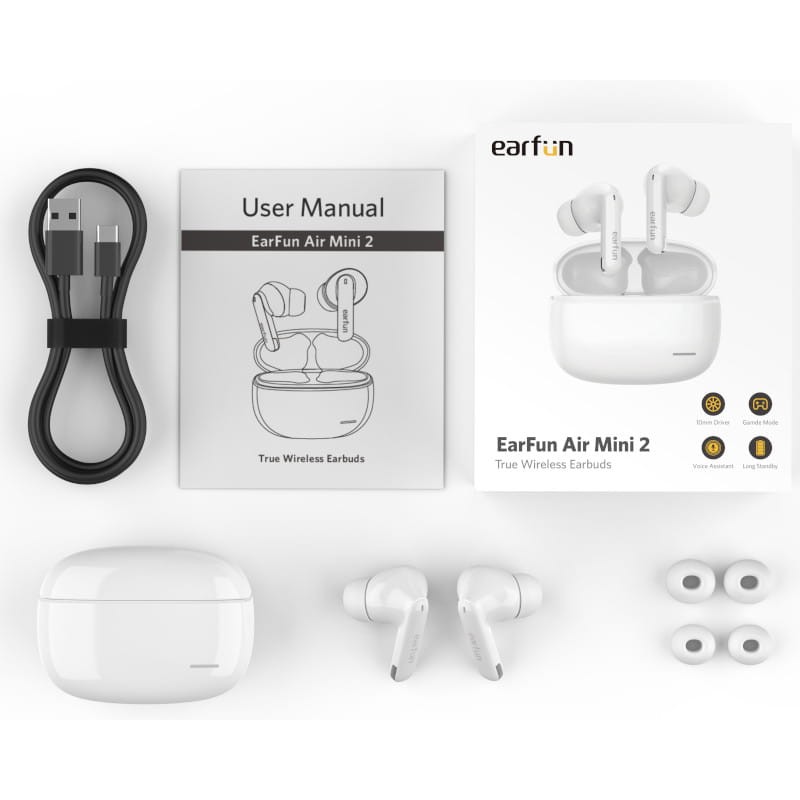 EarFun Air Mini 2 Branco - Fones de ouvido Bluetooth