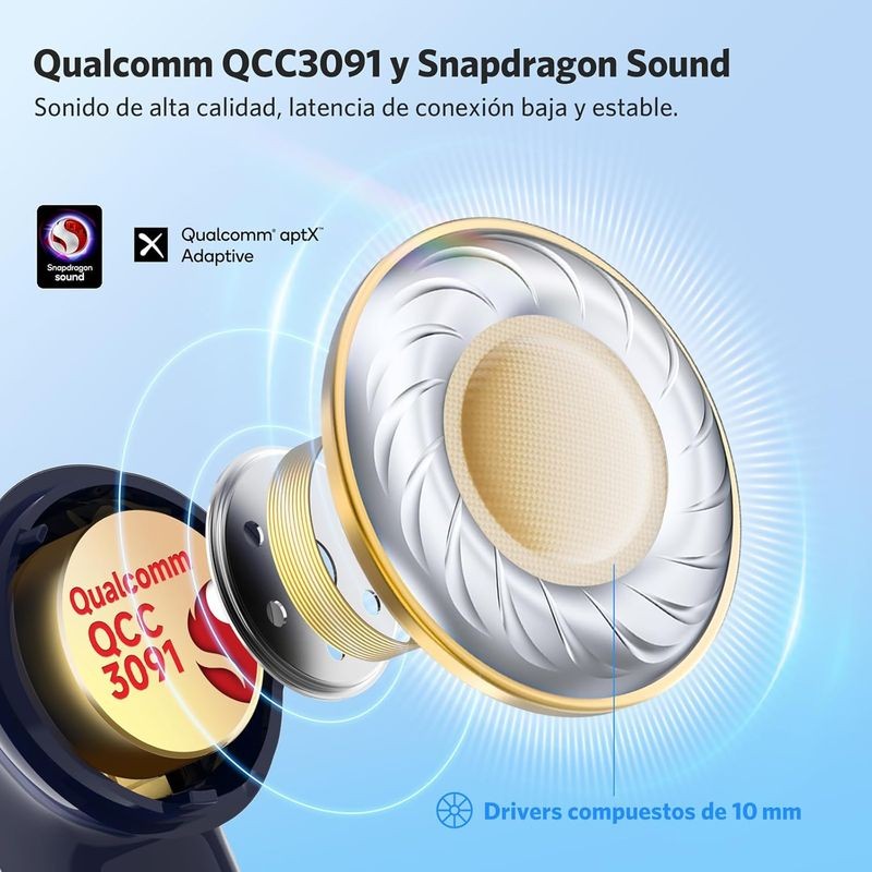 Earfun Air Pro 4 ANC QuietSmart 3.0 Azul - Auriculares Bluetooth - Ítem1
