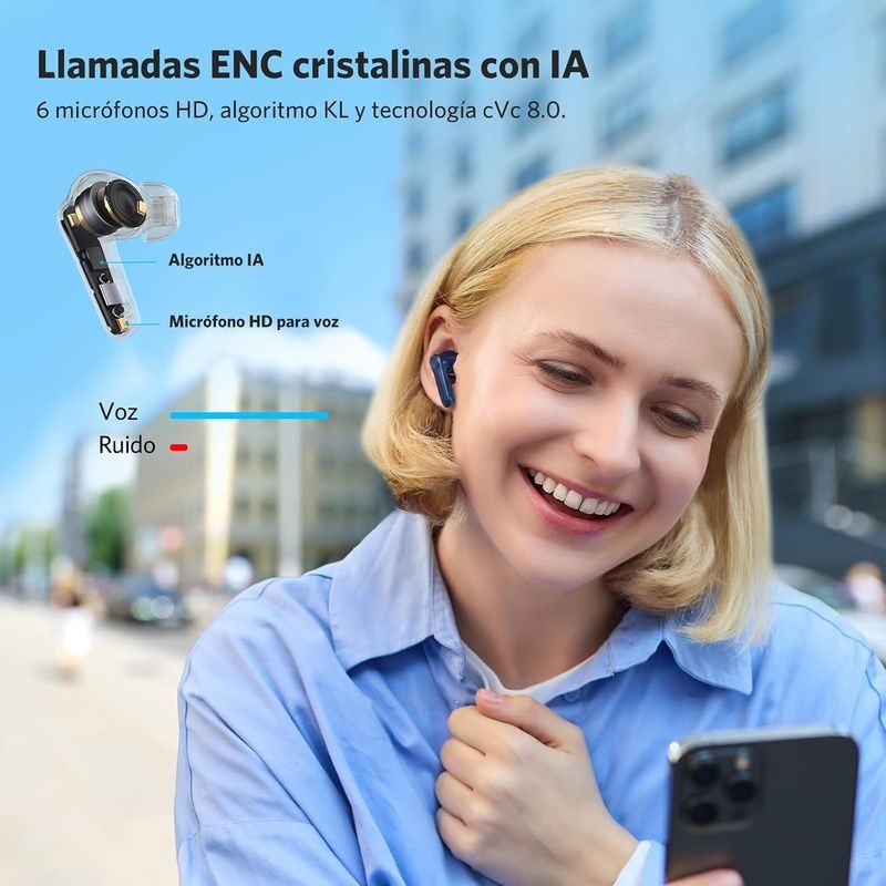 Earfun Air Pro 4 ANC QuietSmart 3.0 Azul - Auriculares Bluetooth - Ítem4