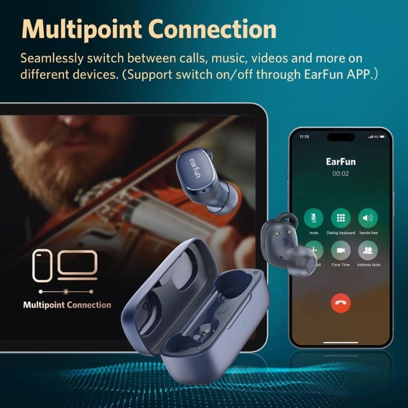 Earfun Free Pro 3 Bleu - Ecouteurs Bluetooth - Ítem7