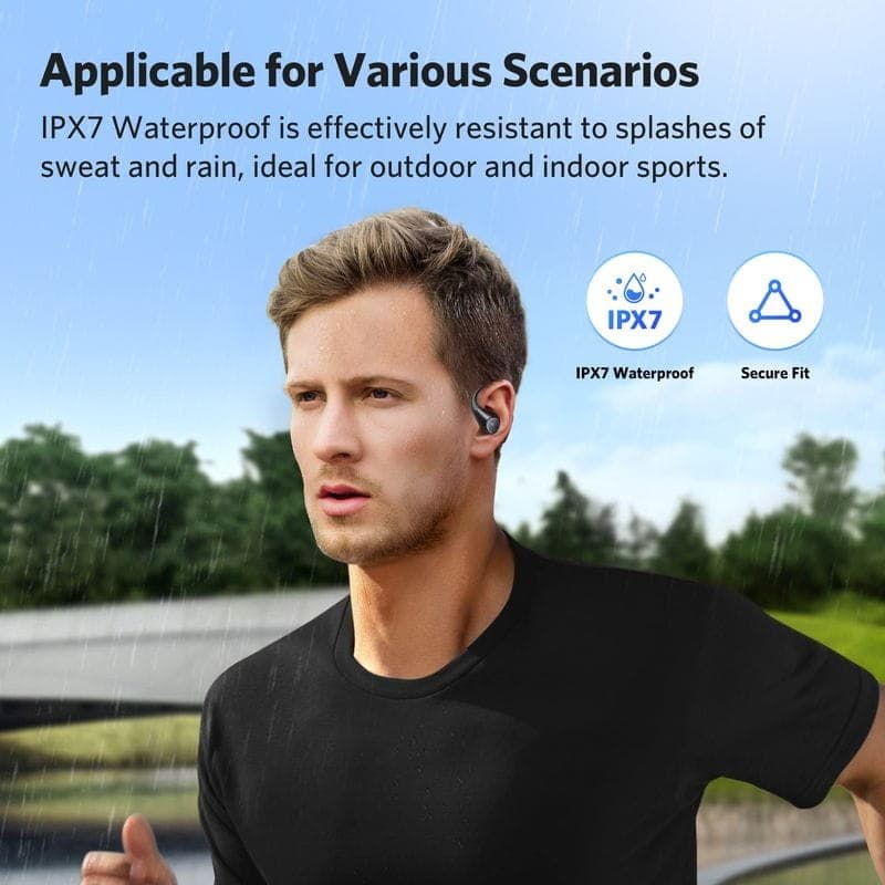 À prova de água de Earfun OpenJump TWS Preto - Auriculares Bluetooth