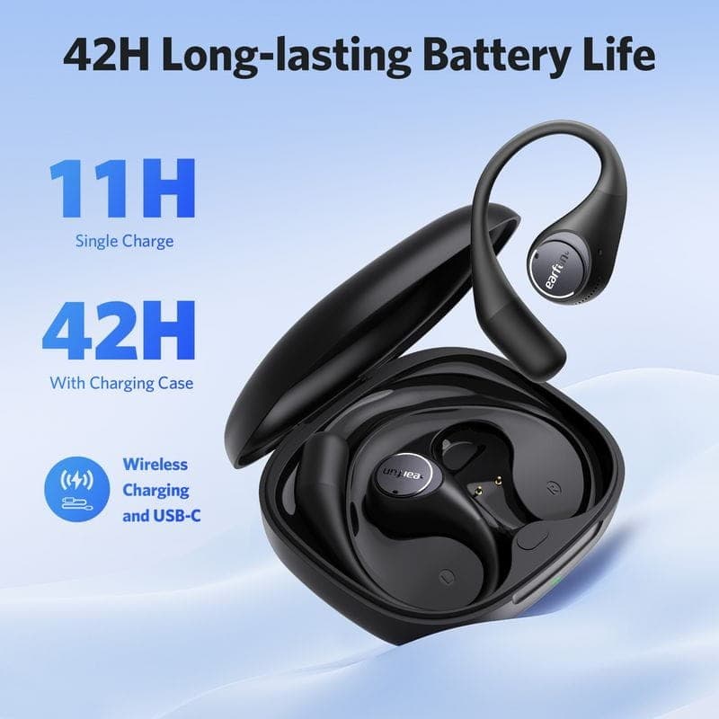 Caixa de carregamento de Earfun OpenJump TWS Preto - Auriculares Bluetooth