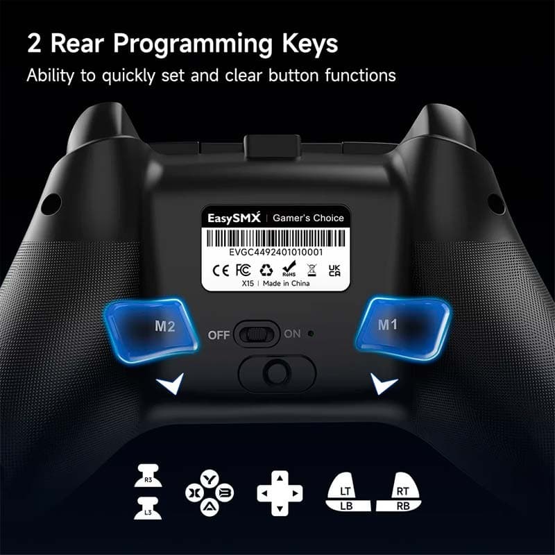 EasySMX X15 - boutons programmables
