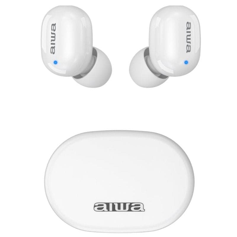 Aiwa EBTW-150 TWS White - Oreillette Bluetooth hors de l'étui de chargement 