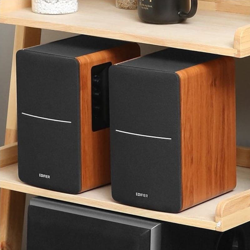 Edifier R1280DBs 42W Bluetooth Preto, Madeira - Sistema de colunas ativas Foto real frontal
