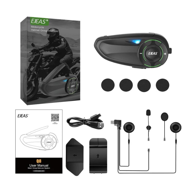 EJEAS Q8 Mesh Intercom moto pour 6 conducteurs en conversation simultanée - Ítem4