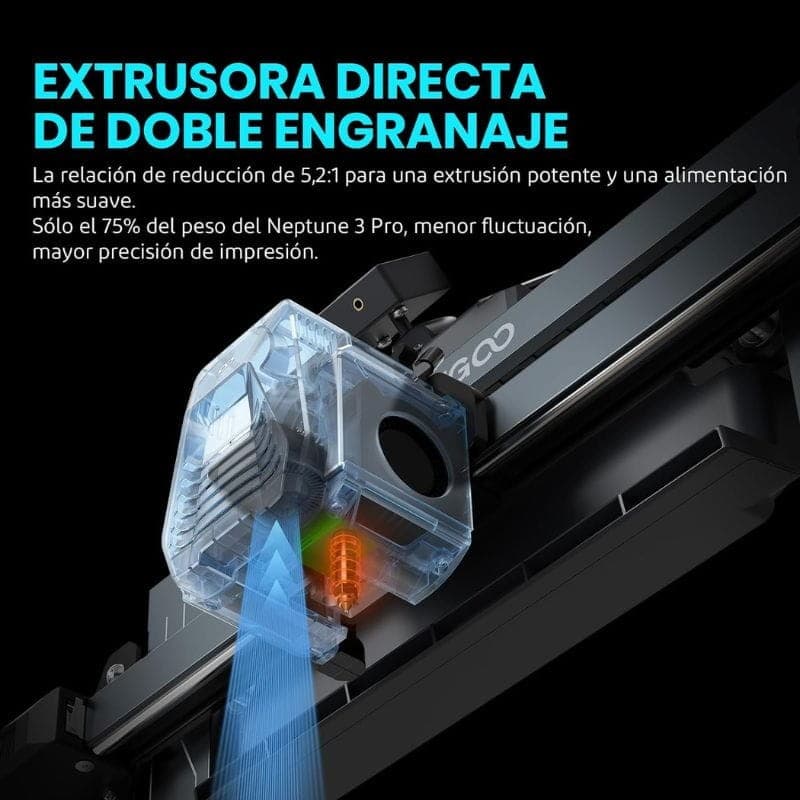 Impresora 3D ELEGOO Neptune 4 Negro - Impresora FDM imagen de la extrusora