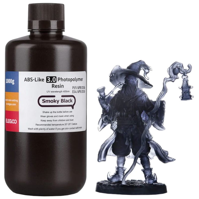 ELEGOO Resina ABS V3.0 Negra Ahumada Para Impresoras 3D de Resina LCD - 1KG - Ítem