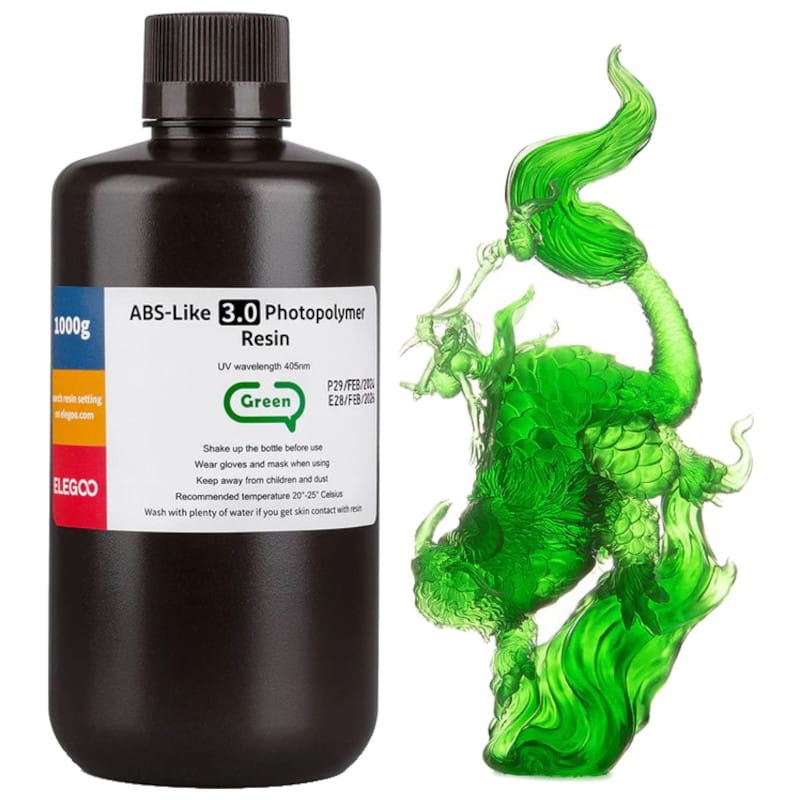 ELEGOO Resina ABS V3.0 Verde para Impressoras 3D de Resina LCD - 1KG - Item