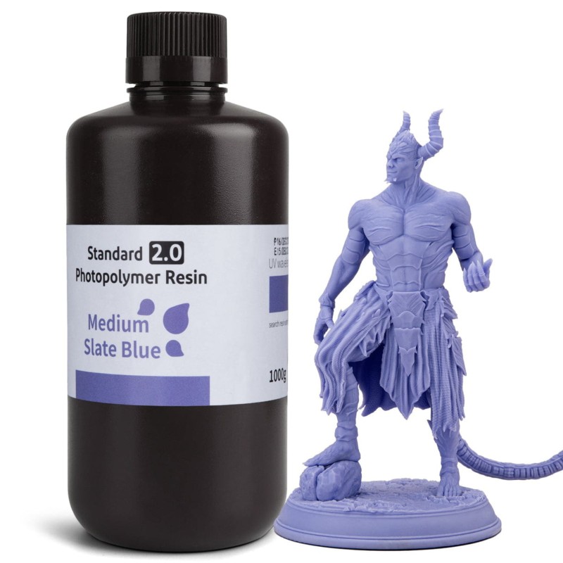 ELEGOO Resina Standard ELEGOO v2.0 Azul Ardósia Média para Impressoras 3D de Resina LCD - 1KG - Item