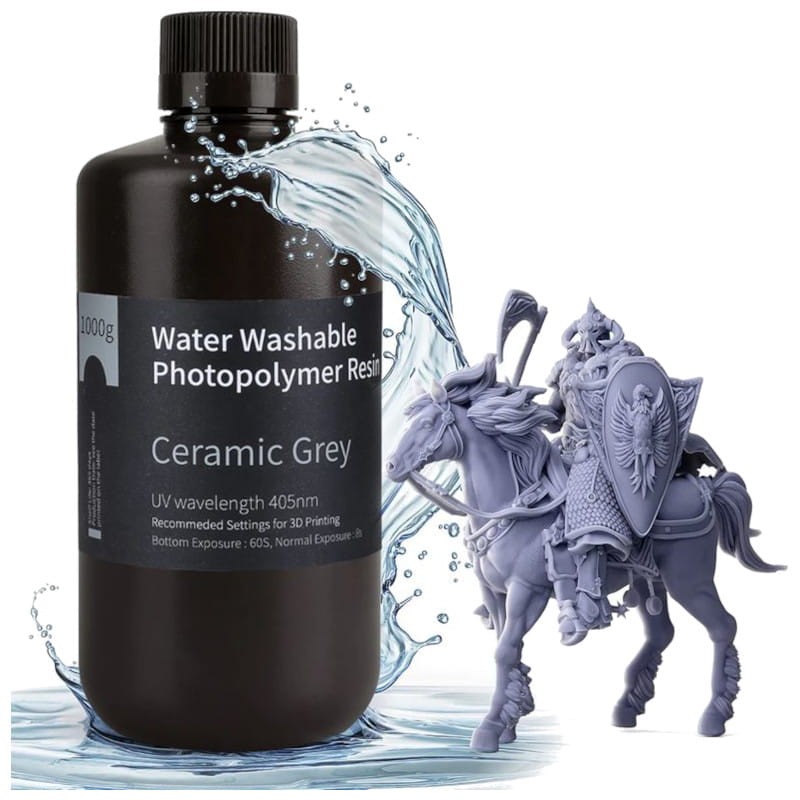 ELEGOO Résine Lavable à l'Eau Grise pour Imprimantes 3D à Résine LCD - 1KG - Ítem