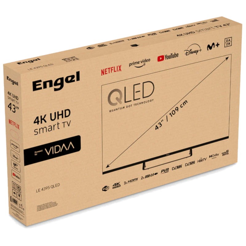 Engel LE4395 43 QLED 4K Ultra HD Smart TV Wifi Negro - Televisor - Ítem5