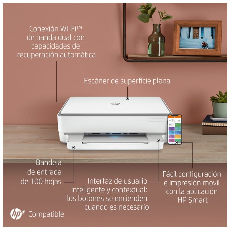 HP ENVY Impresora multifunción HP 6020e, Color, Impresora para