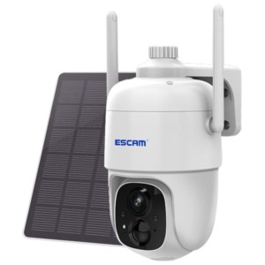 Caméra de Surveillance IP Escam G24 3M Wifi Panneau solaire Blanc