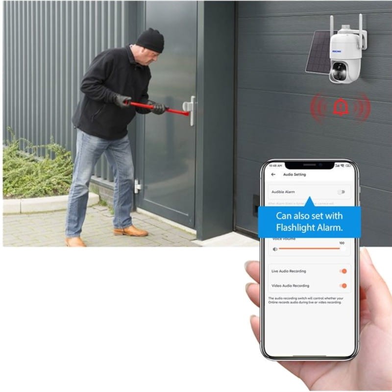 Caméra de Surveillance IP Escam G24 3M Wifi Panneau solaire Blanc - Non Scelle - Ítem4