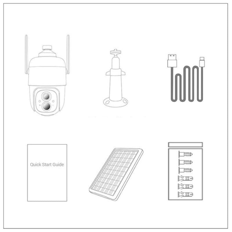 Cámara de vigilancia IP Escam G24 3M Wifi Panel solar Blanco - Ítem7