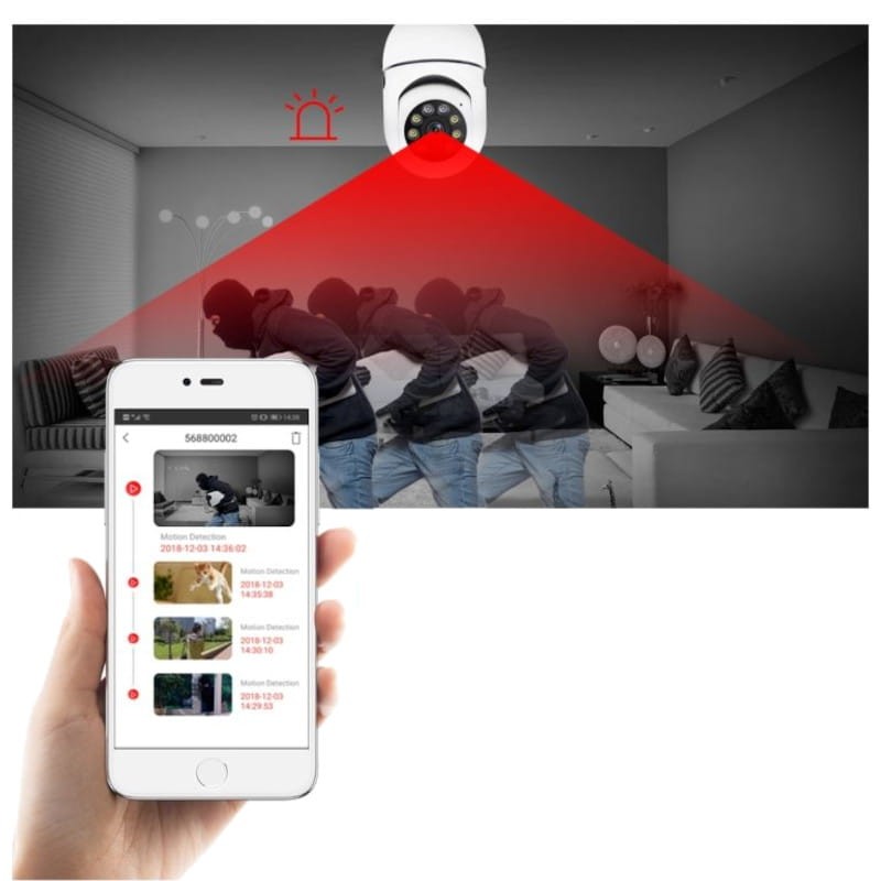 Escam PR001 E27 4MP PT WiFi Blanco - Cámara de seguridad IP - Ítem3