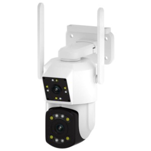 Cámara de seguridad Escam PT210 Lente Dual WiFi Detector de movimiento Blanco