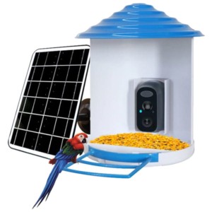 Câmara de Segurança IP Escam PT388 2M 1080p Wifi Alimentador Pássaros Painel Solar Branco