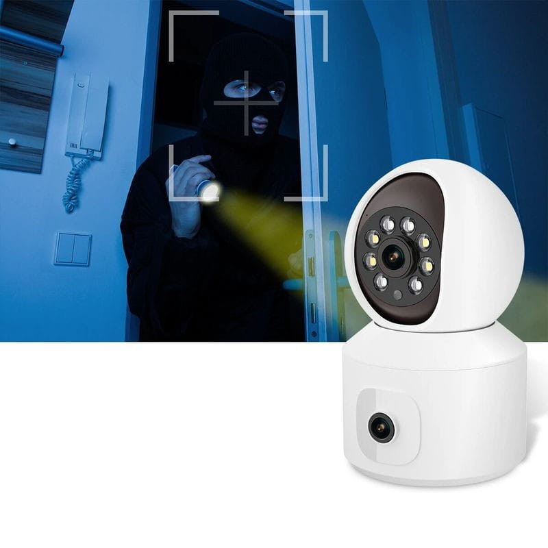 Camara de seguridad IP Escam QF010 2MP+2MP Visión Nocturna a Color Paneo Wifi Blanco - Ítem4