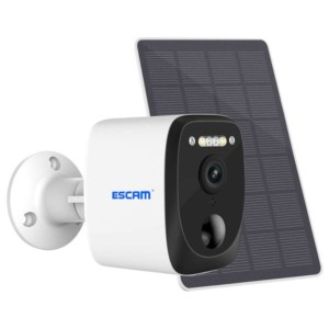 Câmera de Segurança IP Escam QF370 3MP Visão Noturna Cor WiFi Painel Solar Branco