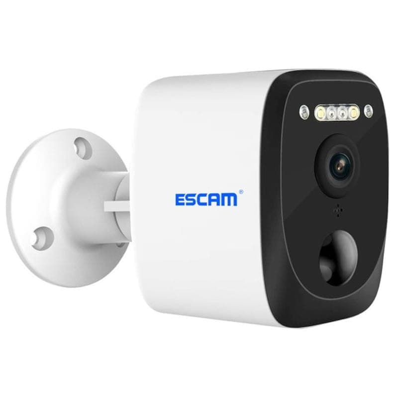 Cámara de seguridad IP Escam QF370 3MP Visión Nocturna a Color WiFi Panel Solar Blanco - Frontal
