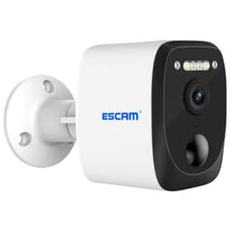 Cámara de seguridad IP Escam QF370 3MP Visión Nocturna a Color WiFi Panel Solar Blanco - Frontal