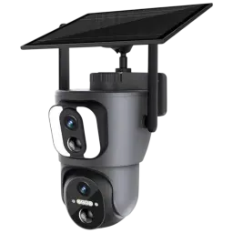 Cámara Escam QF390 1080p Lente Dual WiFi Panel Solar Negro - Cámara de seguridad