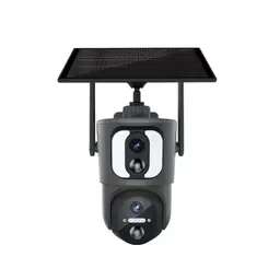 Frontal de Cámara Escam QF390 1080p Lente Dual WiFi Panel Solar Negro - Cámara de seguridad