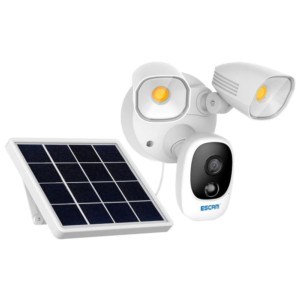 Escam QF609 2MP HD Wifi Vision nocturne Panneau solaire Projecteur Blanc - Caméra de surveillance